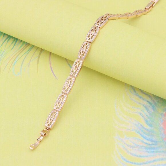 "Elegant Rose Gold Bracelet with Crystal Accents, XPBL0911 - Picture 2 of 12